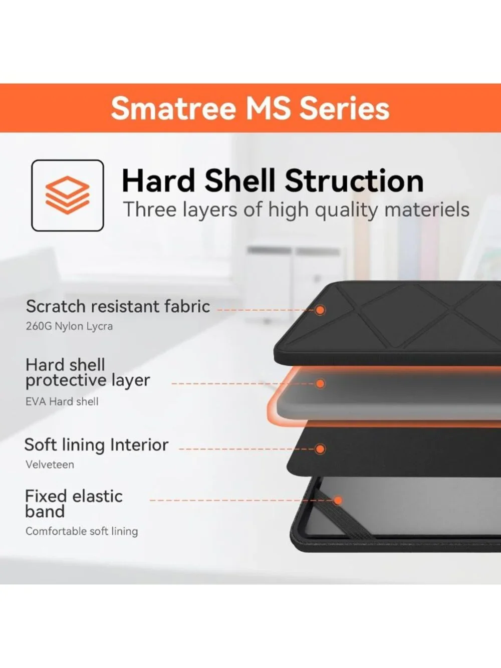 Protective EVA Sleeve Case with Stand for 14